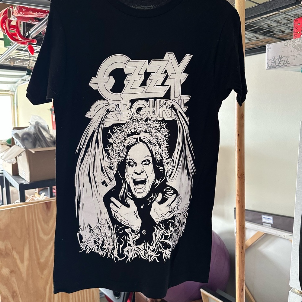 Black Ozzy Osbourne Front & Back Graphic T-Shirt All-Over Print